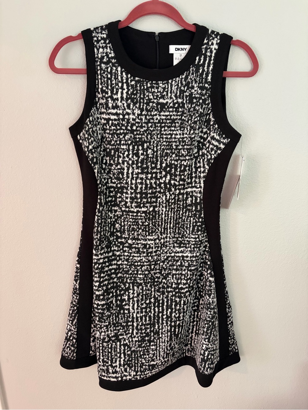 DKNY Black & White  Colorblock Fit-and-Flare Dress